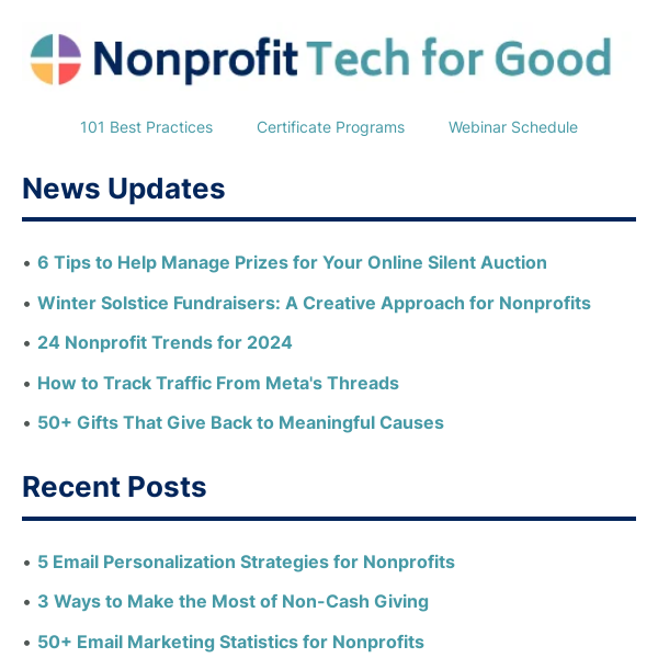 6 Tips for Online Silent Auctions • Winter Solstice Fundraisers • 24 Nonprofit Trends for 2024