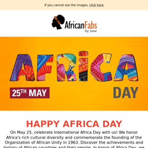 Celebrate Africa Day with us - 25 May