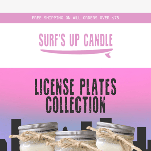 Hit the Road with our License Plate Candles