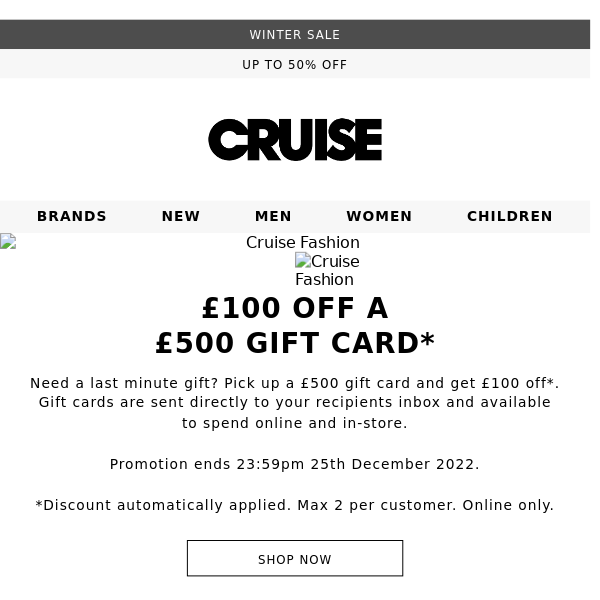 📩 £100 Off A £500 Gift Card*