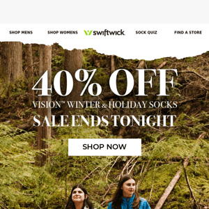 40% Off VISION Winter & Holiday Socks