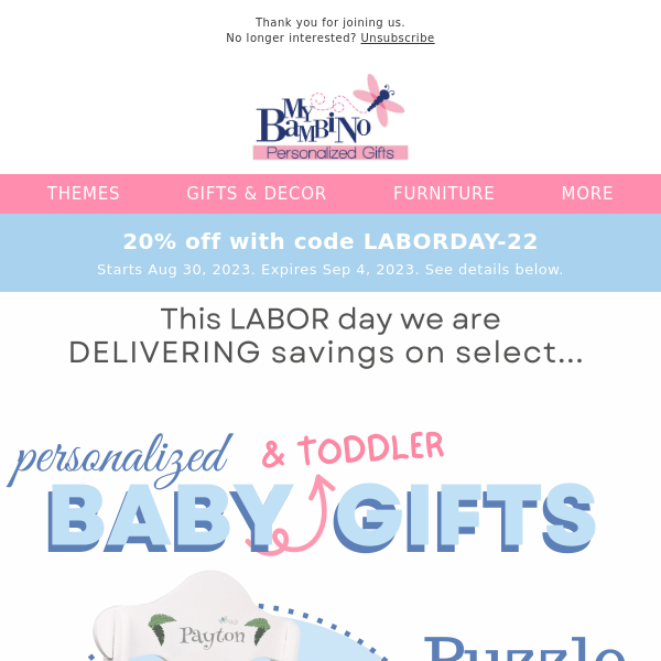 Oh Baby🍼! Labor Day Savings on top Baby Gifts - Personalized!