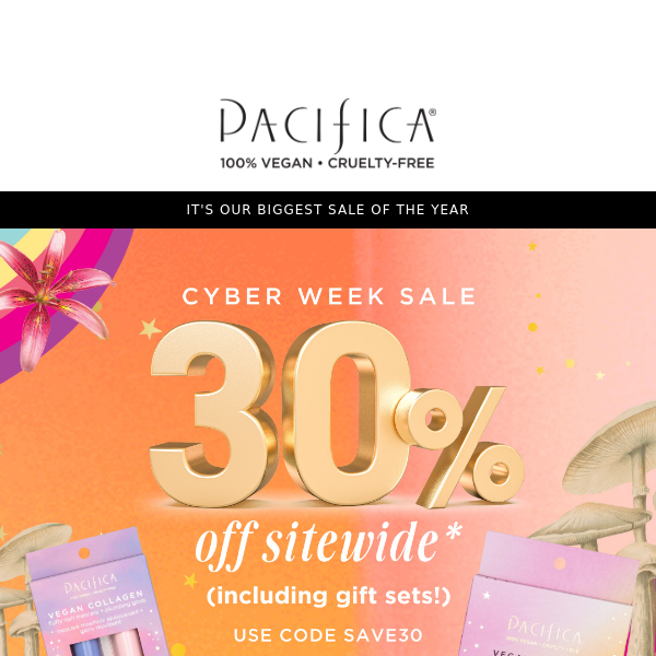 Hi Pacifica Beauty 👋 30% Off Sitewide