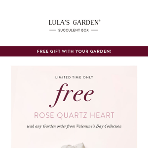 FREE Rose Quartz Heart with Garden purchase! 💕