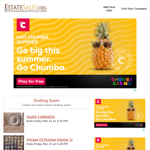 Your daily items for sale on EstateSales.org