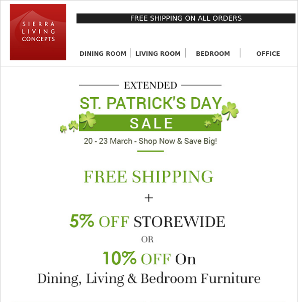 Sale Extended! St. Patrick's Day Savings Continue...