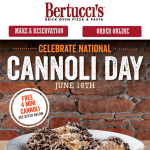 Pair Your Pizza With (FREE) Cannoli For Nat'l Cannoli Day!