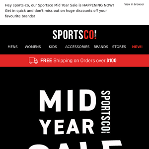 Sportsco MID YEAR SALE! 😱