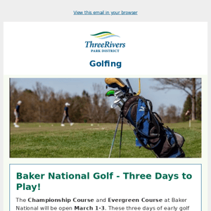 Courses & Driving Ranges Open