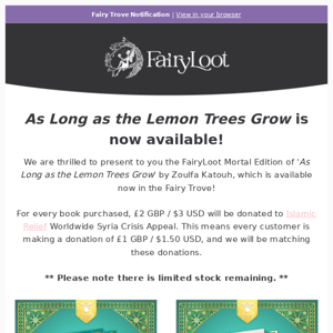 The AS LONG AS THE LEMON TREES GROW Mortal Edition is now available! 💛