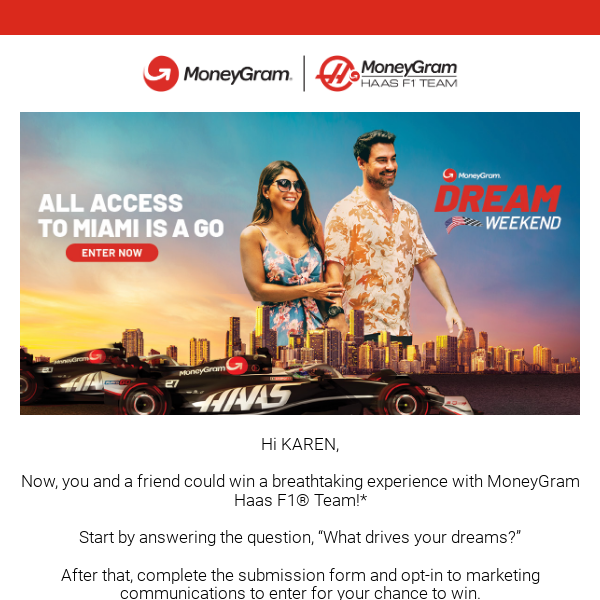 MoneyGram , 🏎️ Miami Dream Weekend Giveaway is Now Open!