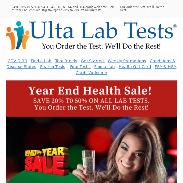 🎉 END-OF-YEAR SALE! [Get a 20% to 50% discount on ALL lab tests] SAVE 20% T0 50% ON ALL LAB TESTS.