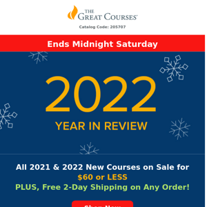 All 2021 & 2022 New Courses for $60 or LESS + Free 2-Day Shipping!