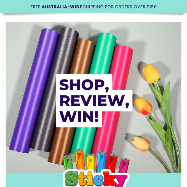 Shop! Review! Win! You have a chance to win a $50 Voucher