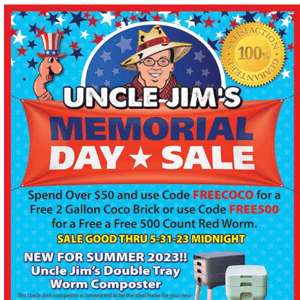 Uncle Jim's Memorial Day Sale