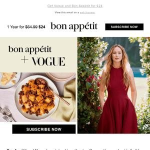 The Perfect Pair: Get both Vogue and Bon Appétit for one year