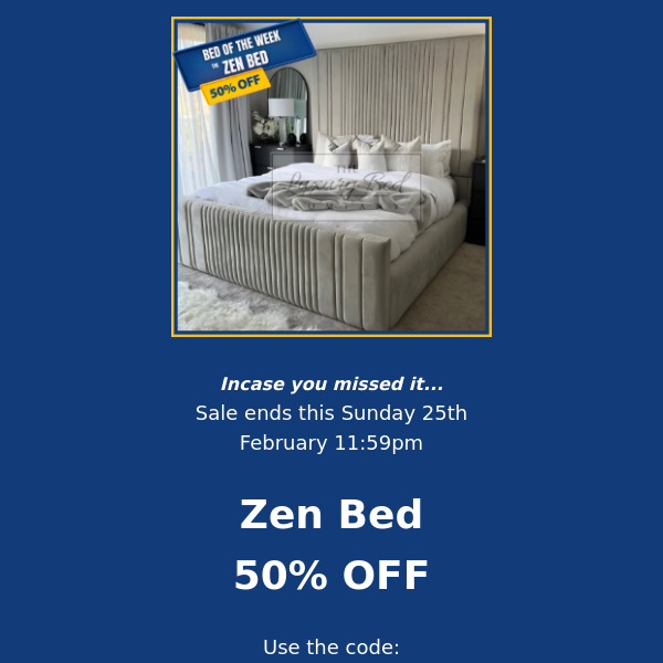 Zen Bed at 50% Off 🤝