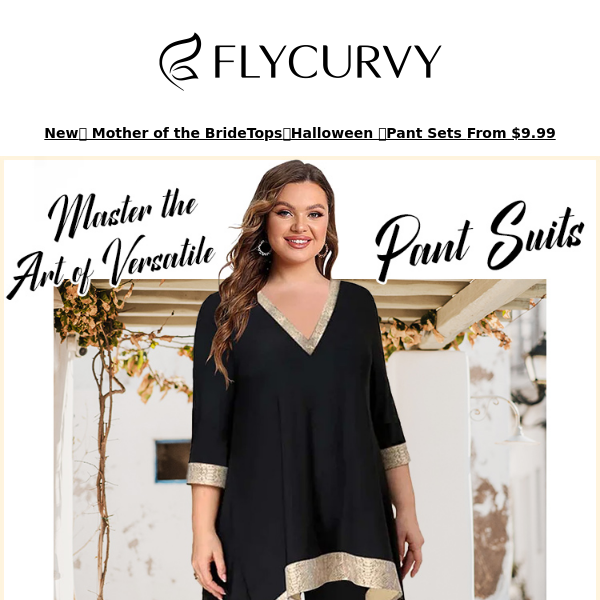 🥰.FlyCurvy.Elevate Your Style: Get $15 Off on Stylish Pant Suits!