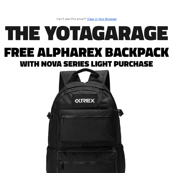 Free AlphaRex Backpack w/Toyota Headlight Purchase!