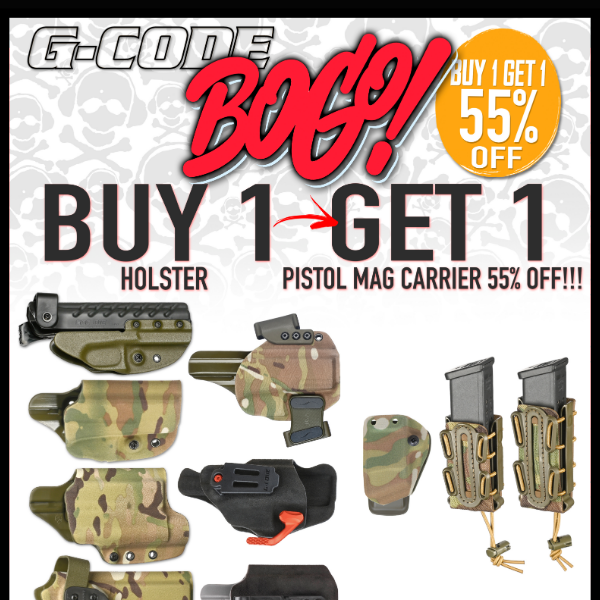 BOGO- Buy a holster get mag carrier 55% OFF!!!