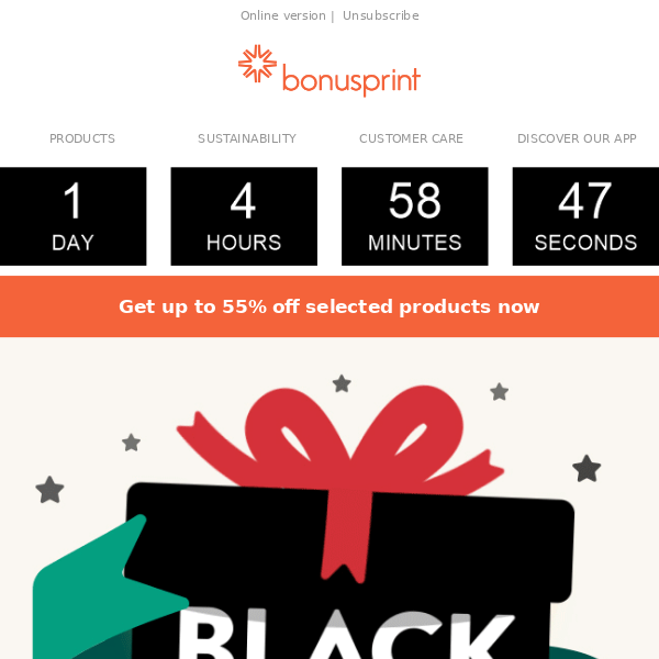 Save up to 55% with Black Friday