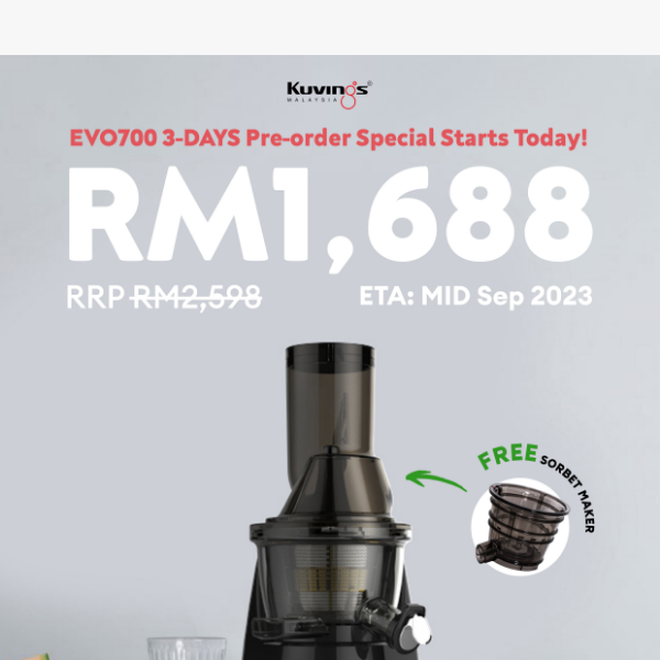 IT'S D-DAY for EVO700 3 Days Pre-order Crazy Sale | RM910 OFF ⚡️