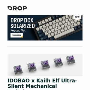 IDOBAO x Kailh Elf Ultra-Silent Mechanical Switches, Audioengine HD4 Bluetooth Speakers with Headphone Amp, Drop DCX Skiidata Keycap Set and more...