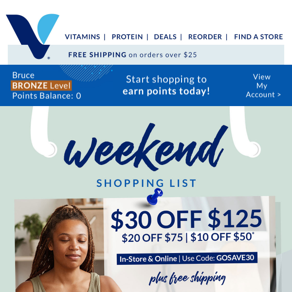 Win the weekend with up to $30 off!