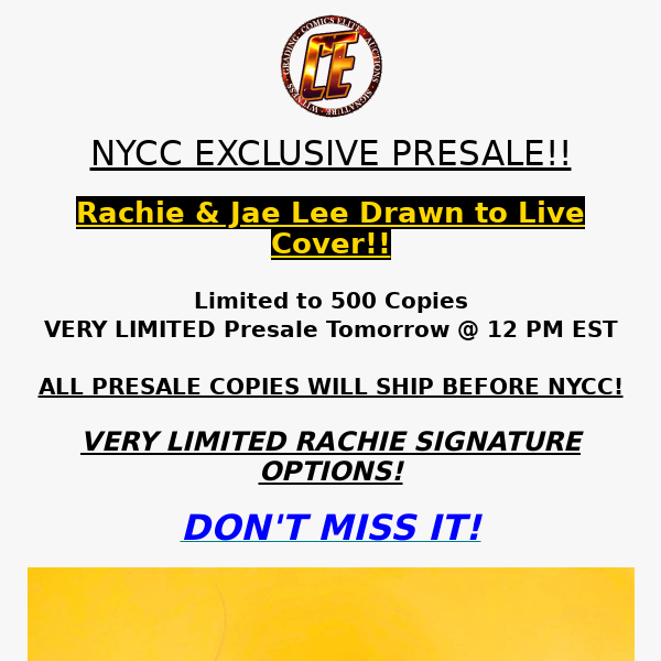 NYCC EXCLUSIVE ANNOUNCEMENT! RACHIE & JAE LEE COLABORATION!