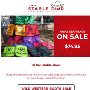 ARIAT GEAR BAGS NOW $74.95! 🤠