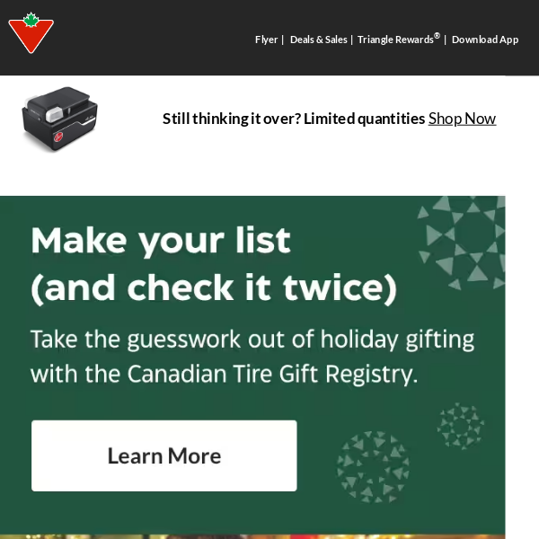 🎁 Canadian Tire Gift Registry: Holiday shopping, simplified