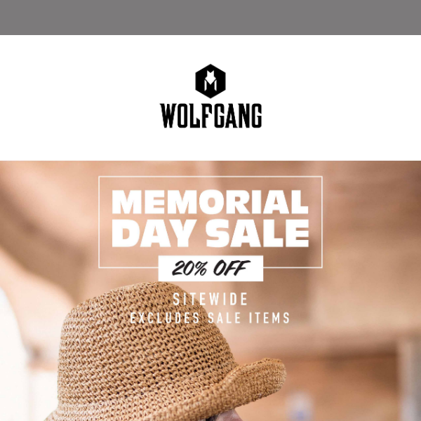 MEMORIAL DAY SALE | 20% OFF SITEWIDE