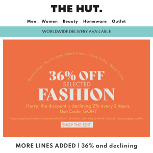 36% off plus even MORE lines added