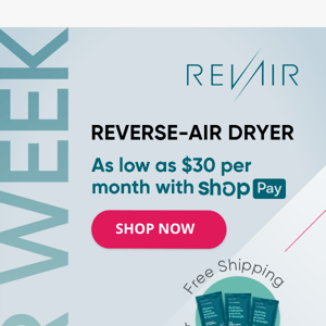 RevAir for less than $1 per day with ShopPay 🔖