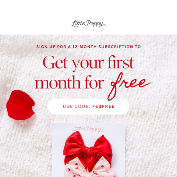 💌 Get your first month FREE...💌