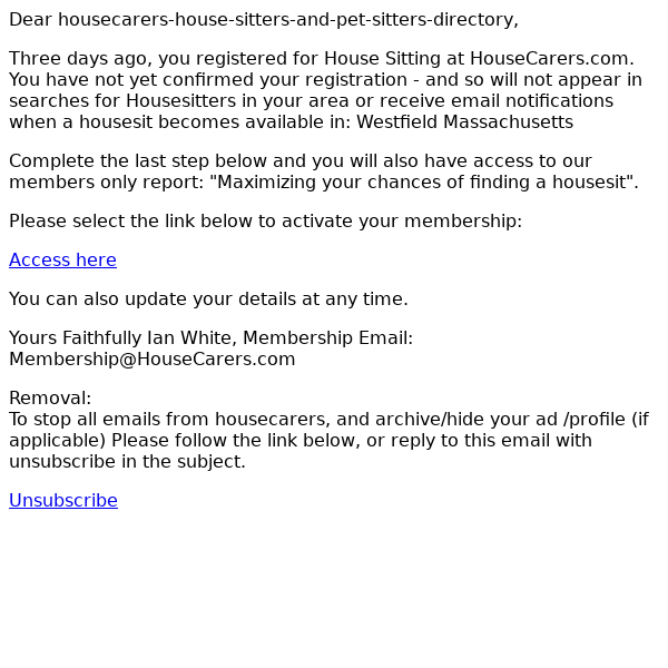 Housecarers House Sitters & Pet Sitters Directory, your are missing out