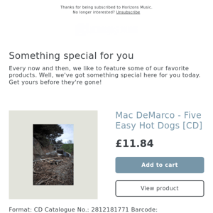 NEW! Mac DeMarco - Five Easy Hot Dogs [CD]