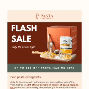 Flash sale: Up to £10 off Pasta Making Kits 🧑‍🍳
