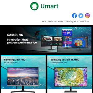 NEW ARRIVALS ✈️ Samsung, Lenovo and Umart Gaming PCs
