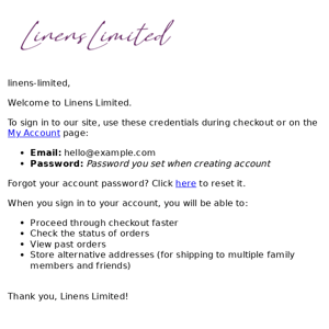 Welcome to Linens Limited