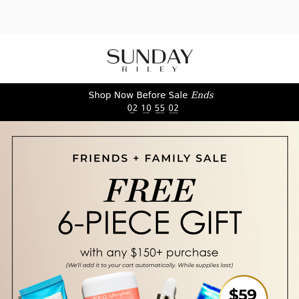 Your Exclusive Reward: Free 6-Piece Gift Awaits Your $150+ Purchase!