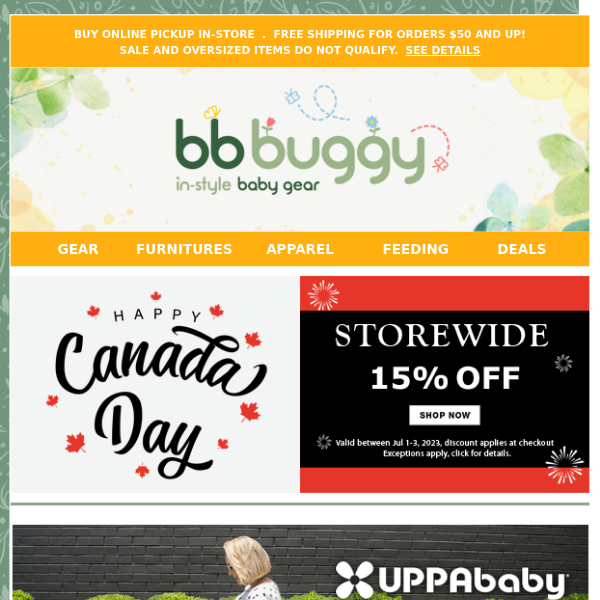 BB Buggy: HAPPY CANADA DAY Storewide Promotions