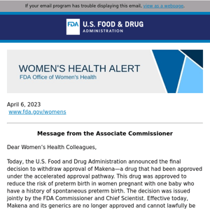 Women's Health Alert