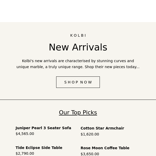 KOLBI | New Arrivals