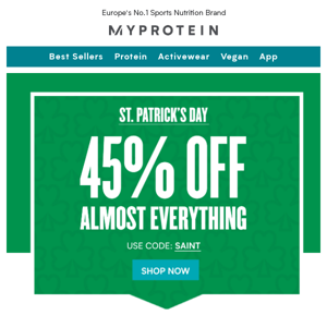 ☘️ 45% off almost EVERYTHING