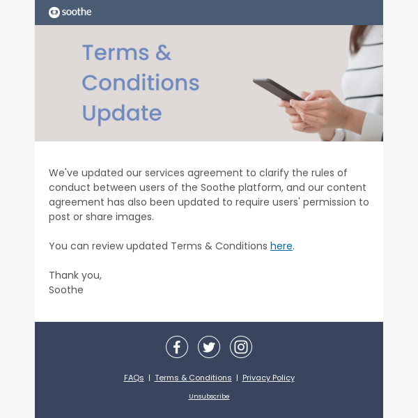 Updated Terms & Conditions