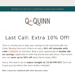 Last Call: Extra 10% Off SITEWIDE!