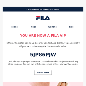 Thanks for subscribing! You are now a FILA VIP