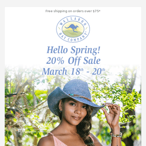 Say Hello To Spring With 20% Off Wallaroo Hats
