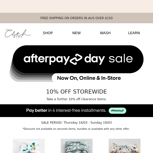 Discover Cloth Bums: Afterpay Day Sale! 👶💰